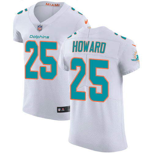 Nike Dolphins #25 Xavien Howard White Men's Stitched NFL Vapor Untouchable Elite Jersey